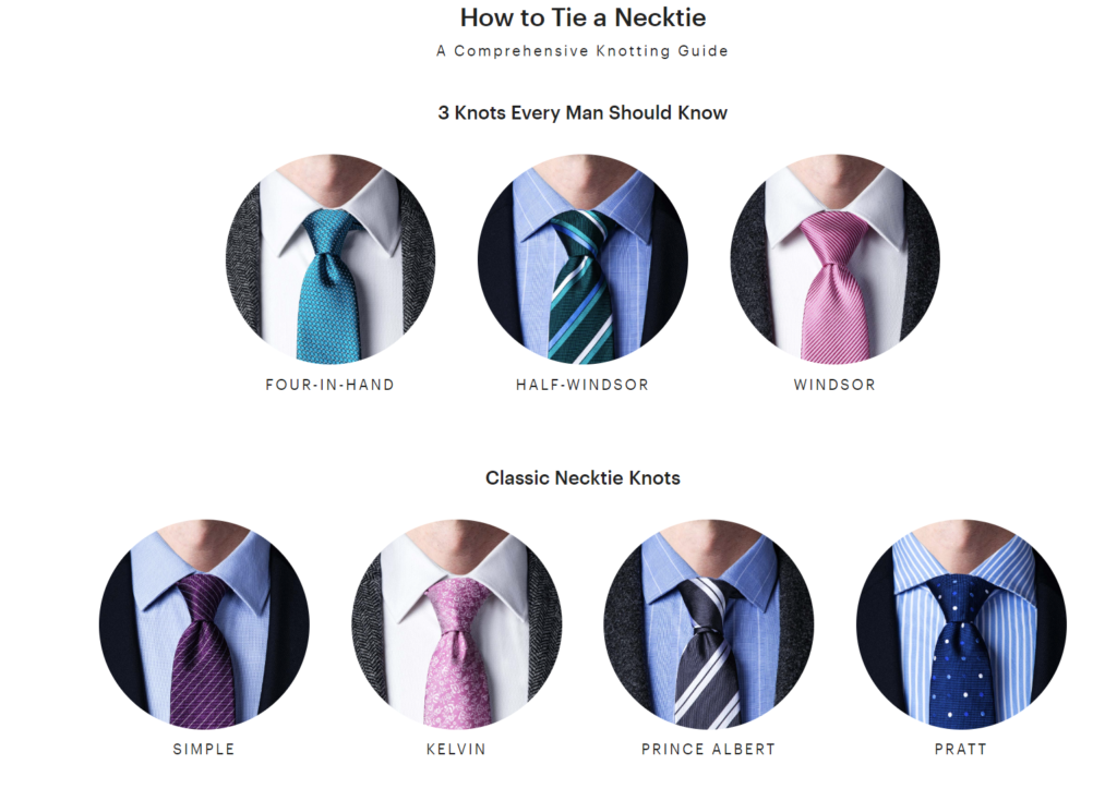 Necktie Tying Guide Example