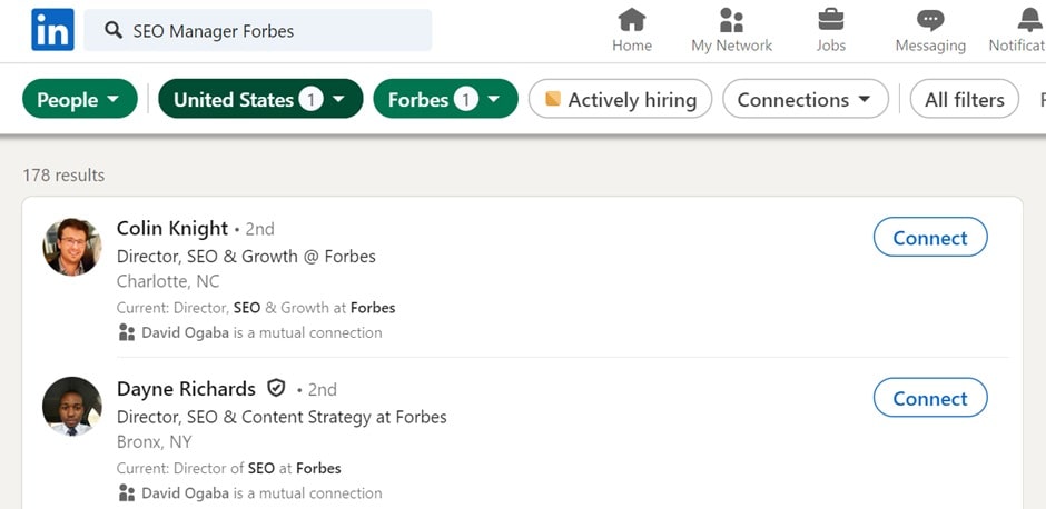 linkedin contact search
