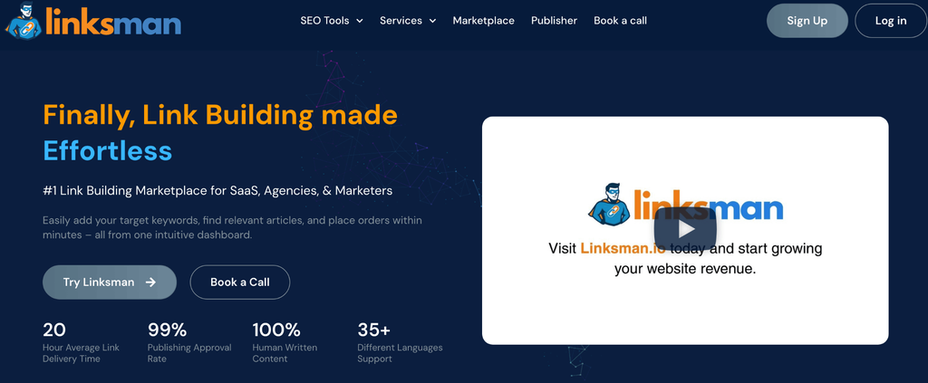 Linksman combines a backlink marketplace for saas