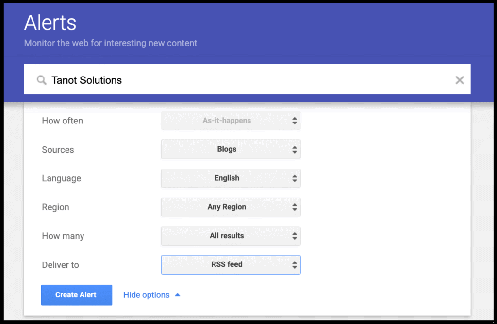 use google alerts to find contextual link sources