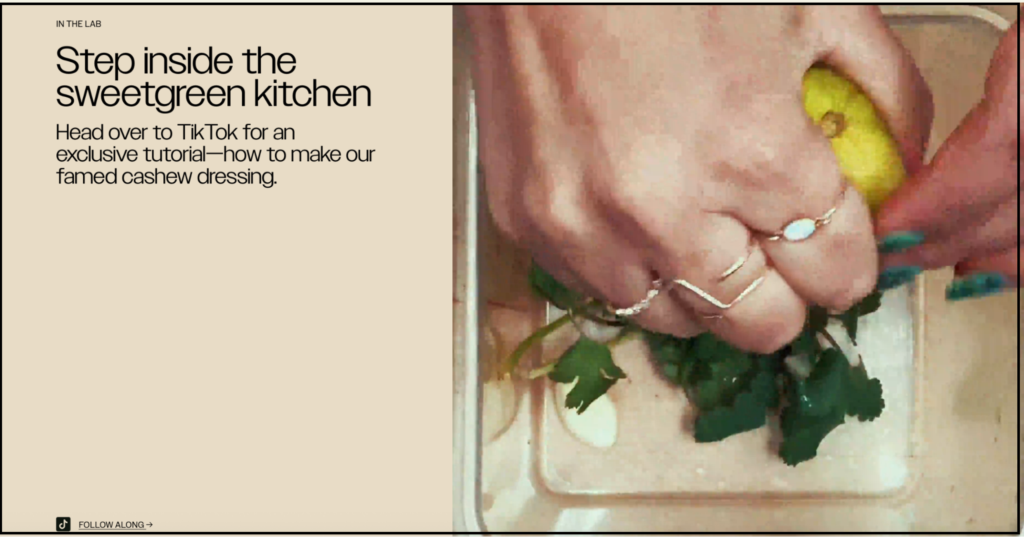 sweetgreen kitchen tutorial promo