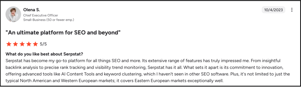 serpstat seo review by user