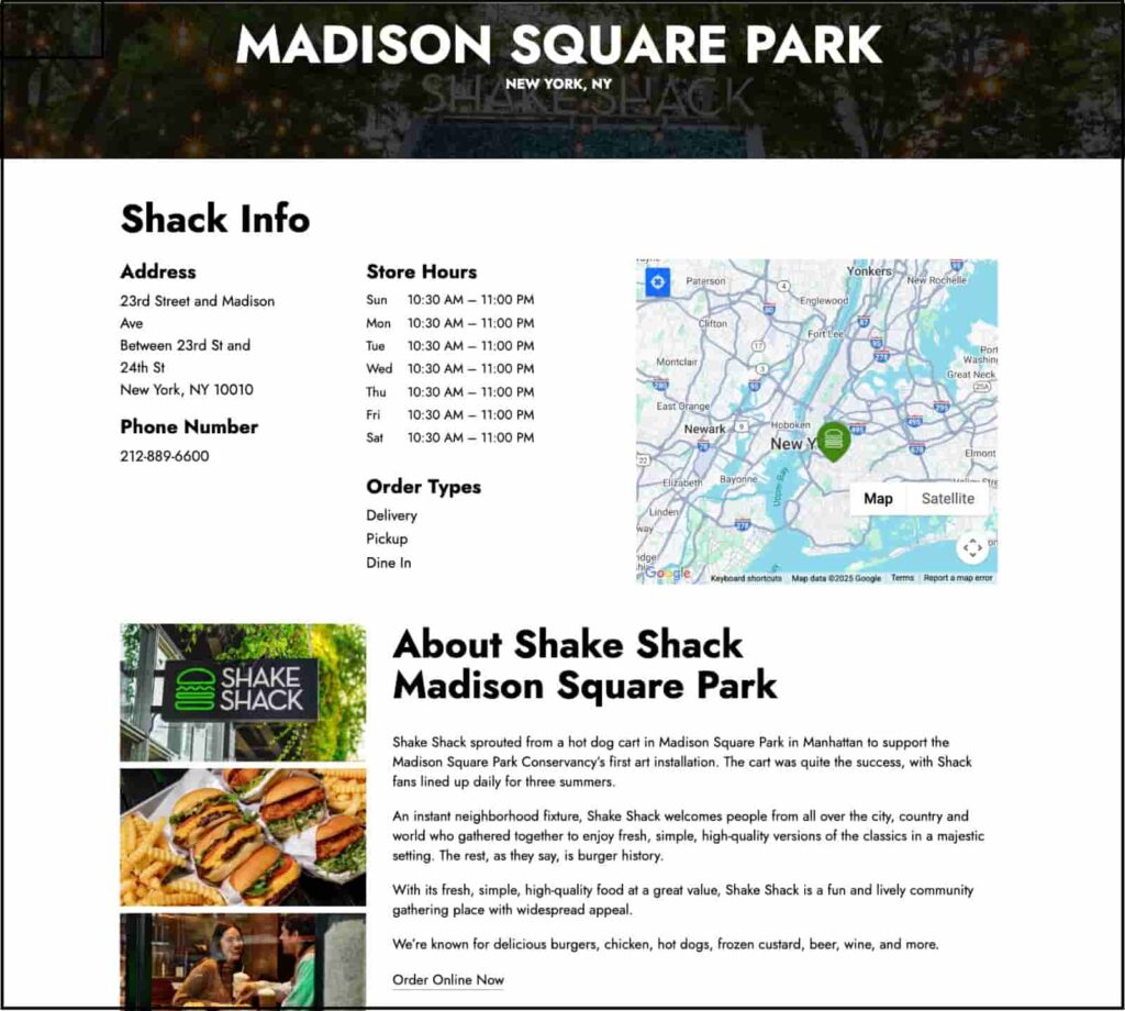 shake shack location info