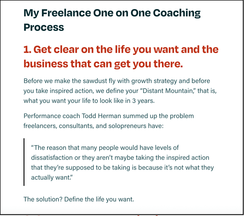 freelance coaching process overview