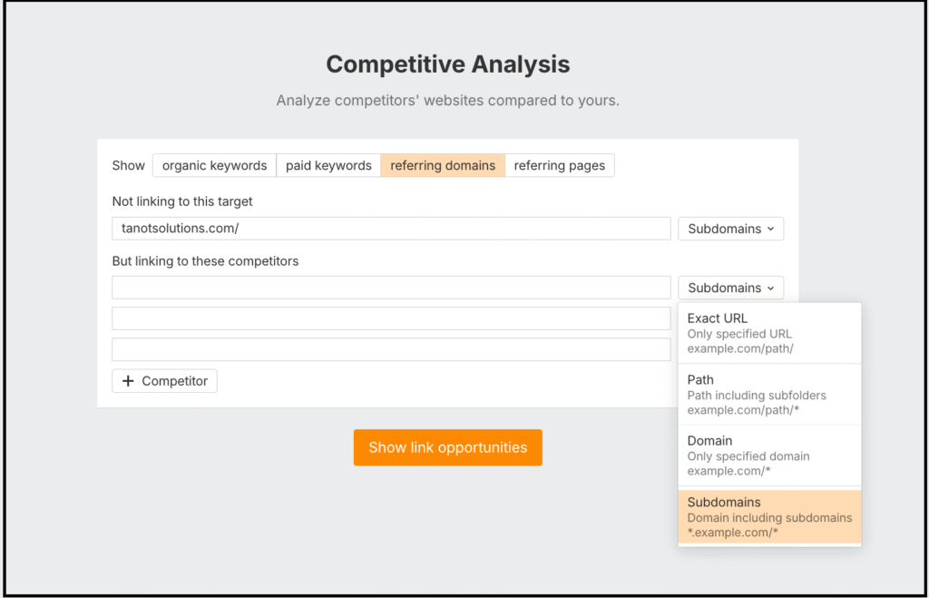ahref competitive analysis dashboard