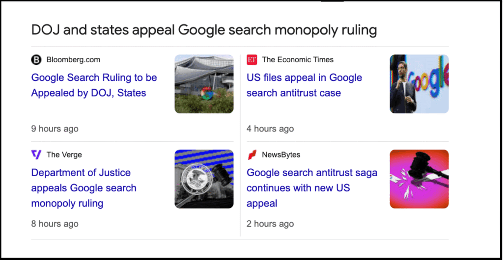doj appeals google ruling