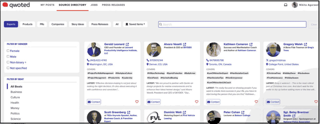qwoted expert directory listings