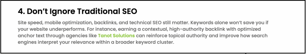 traditional seo importance