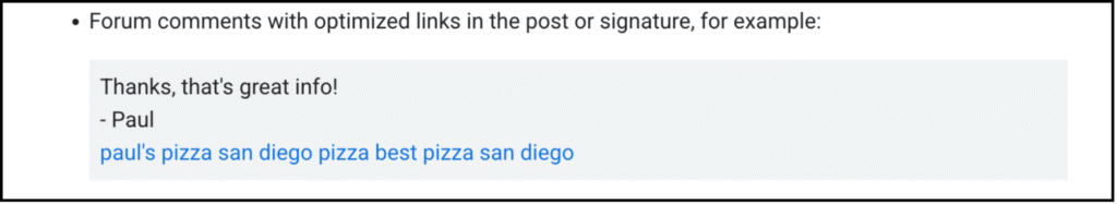 spammy forum backlink tactics