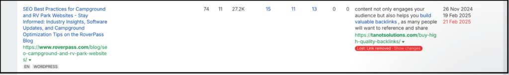 backlink monitoring screenshot
