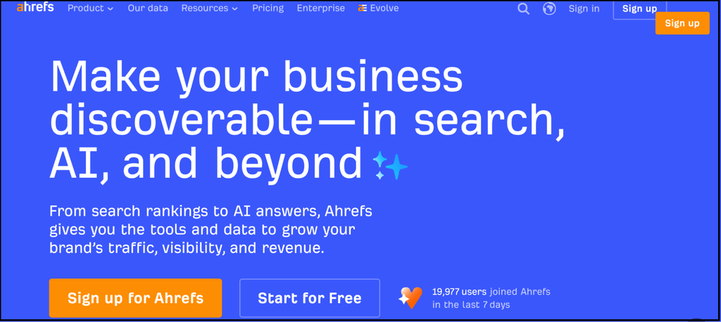 ahrefs seo platform homepage