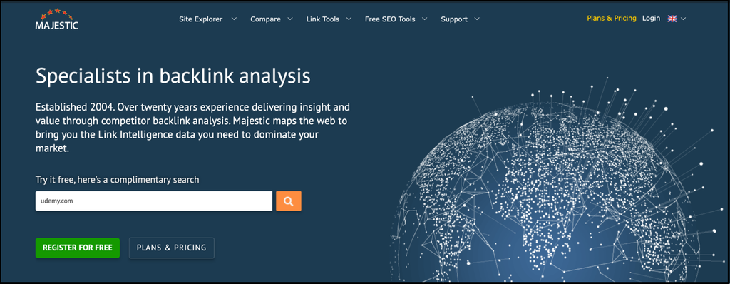 majestic backlink analysis platform