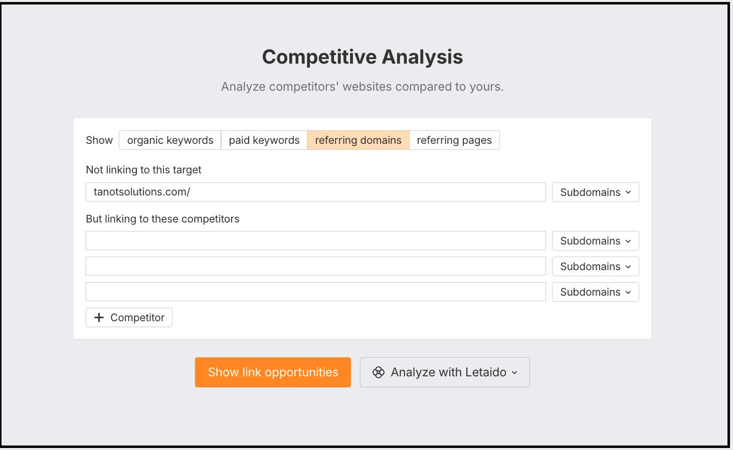competitive analysis link opportunities tool
