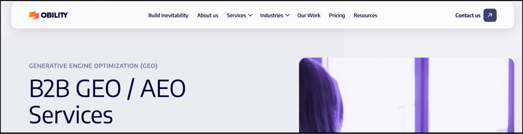 obility b2b geo aeo services