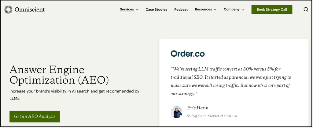 omniscient aeo services page